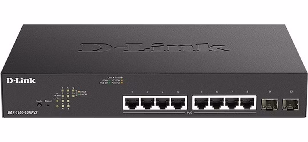 D-Link DGS-1100-10MPV2 10-Port PoE+ Gigabit Smart Managed Switch