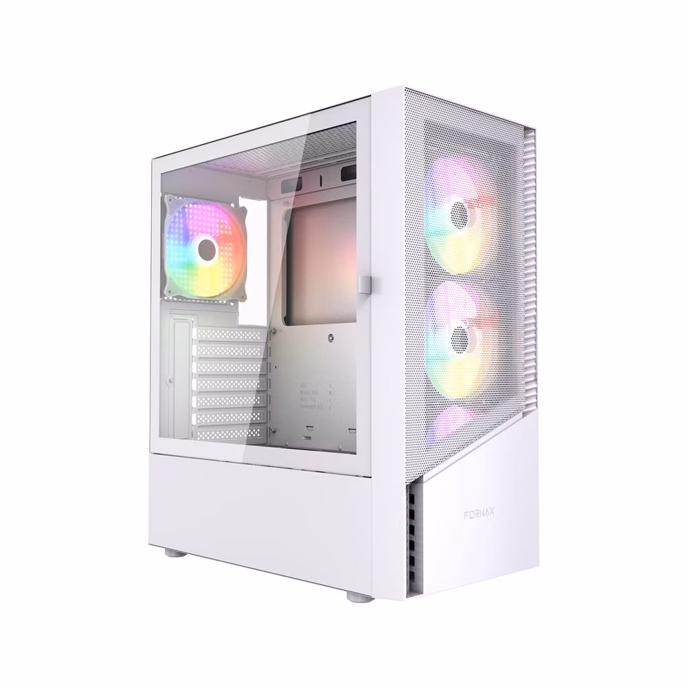 GEMBIRD Fornax 4300W/Midi Tower/Transpar./Biela