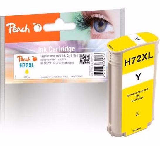 PEACH kompatibilní cartridge HP No. 72 (XL), žlutá, C9373A, 138ml