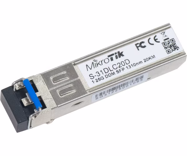 MikroTik S-31DLC20D SFP optický modul , SM, 20km, 1,25G, 1310Nm, DDM