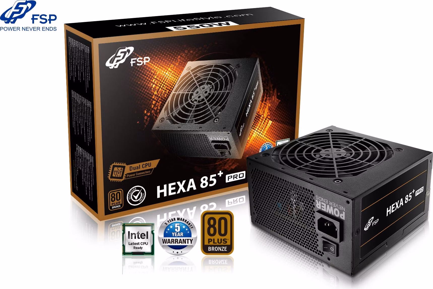 FSP HEXA 85+ PRO 550/550W/ATX/80PLUS Bronze/Retail