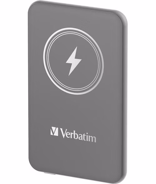 VERBATIM Powerbanka Charge 'n' Go, Magnetická, 5000 mAh, USB-C, Šedá