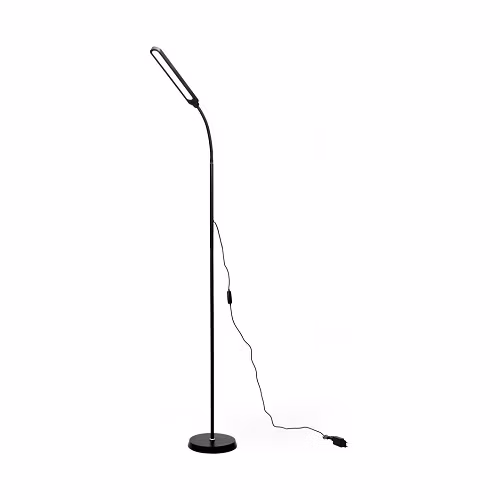 PLATINET stojací lampa SIGNUS 10W 84 LED 500 lumenů, černá, výška 150cm