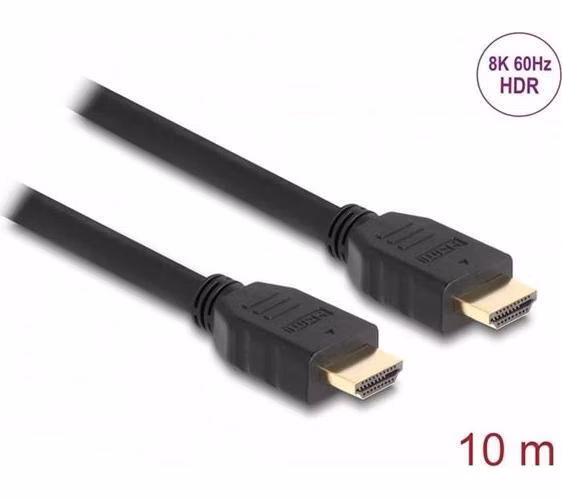 Delock High Speed HDMI kabel, 48 Gbps, 8K 60 Hz, černý, 10 m