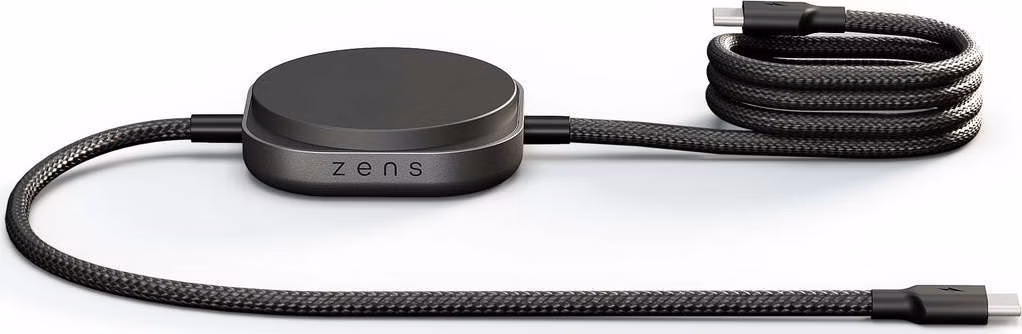 ZENS USB C - C Pro 2 cable 1,5 m 240W with Qi2 charger Black