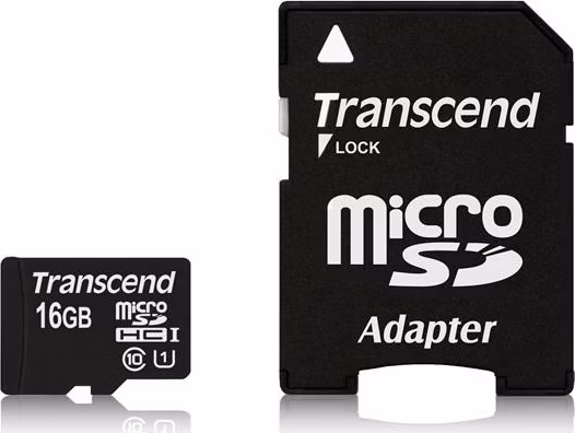 Karta TRANSCEND MicroSDHC 16GB Premium, Class 10 UHS-I 300x + adaptér