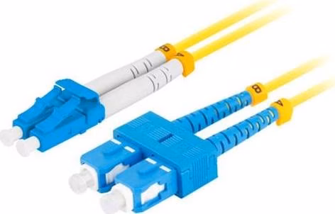 LANBERG optický patch cord SM SC/UPC-LC/UPC duplex 1m LSZH G657A1 průměr 3mm, barva žlutá