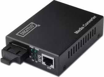 DIGITUS Media Converter, Multimode, 10/100Base-TX to 100Base-FX, Incl. PSU SC connector, Up to 2km