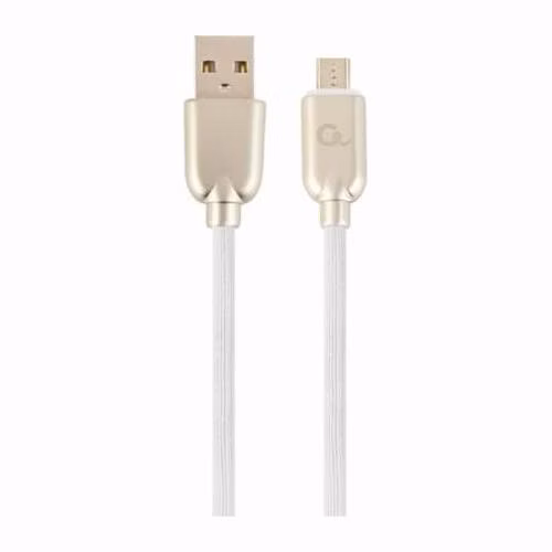 GEMBIRD CC-USB2R-AMmBM-2M-W Premium gumový Micro-USB nabíjecí a datový kabel 2m bílý