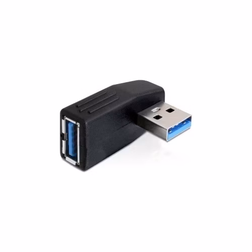 DeLock adaptér USB 3.0 samec - USB 3.0 samice pod úhelem 90° horizontálně