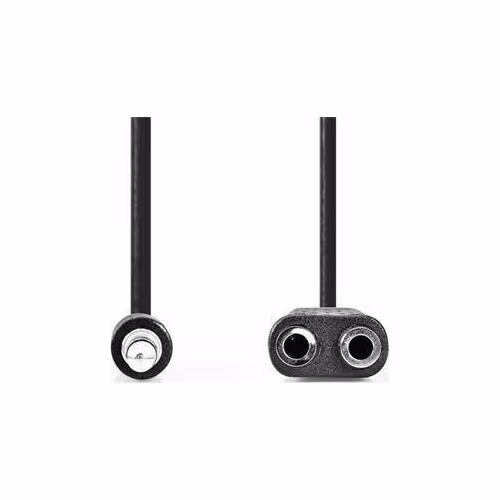 Nedis CAGB22100BK02 - Stereofonní Audio Kabel | 3,5mm Zástrčka - 2× 3,5mm Zásuvka | 0,2 m | Černá barva