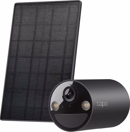 Solar-Powered Security Camera Kit 1 × Tapo C411, 1 × Tapo A201 SPEC: 2K (2304x1296), 2.4 GHz, Solar panel (5.2V, 2.5W) F