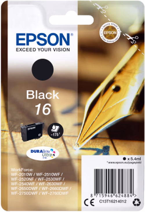 Atrament EPSON čierny Singlepack "Pen" Black 16 DURABrite Ultra Ink