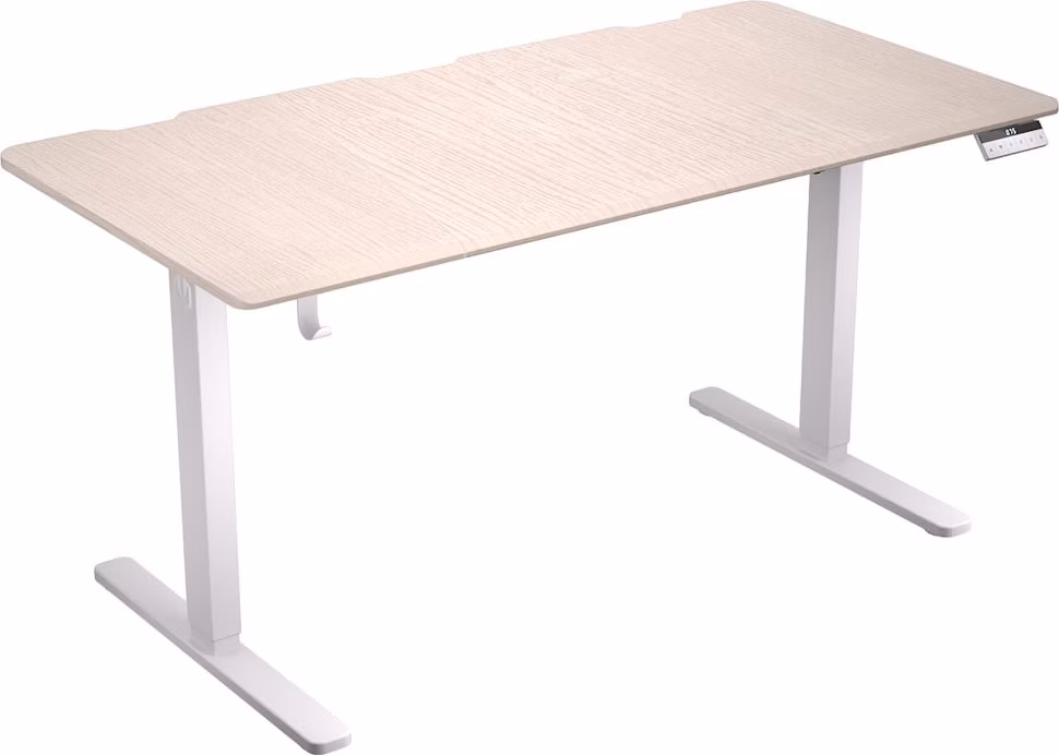 Endorfy Atlas L Electric Light Wood,Herní stůl, motorizovaný,výškově stavitelný,cable management,150×76cm,nosnost 80kg,béž.-bílá