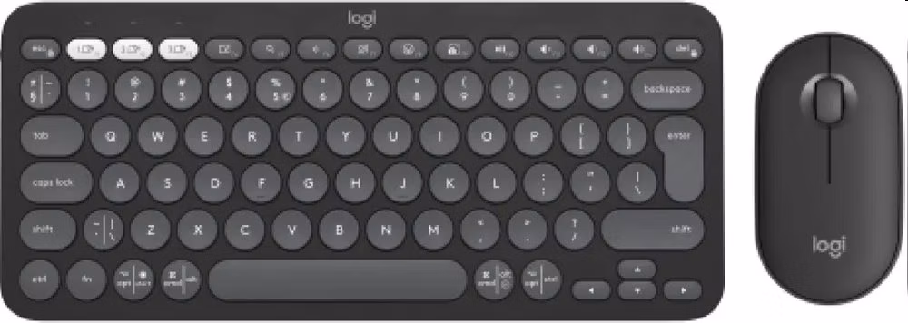 Logitech Pebble 2 combo - tenká bezdrôtová klávesnica a myš, kombo, US - grafitová