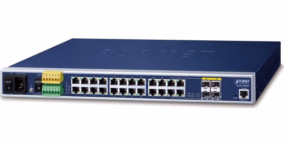Planet IGSW-24040T v4 průmyslový L3 switch, 20x1Gb, 4x1Gb SFP, 36-60VDC, -40~75°C, IP30