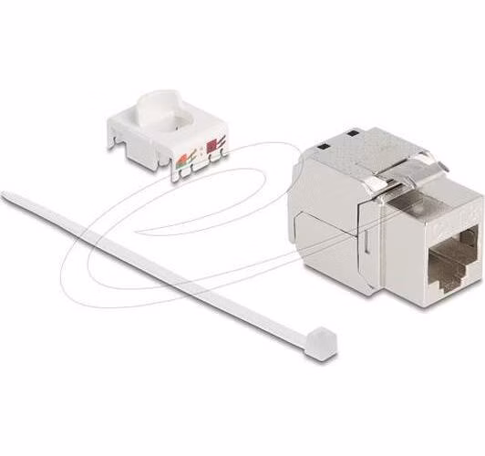 Delock Keystone modul RJ45 jack na LSA Cat.8.1 s kovovou západkou beznástrojový