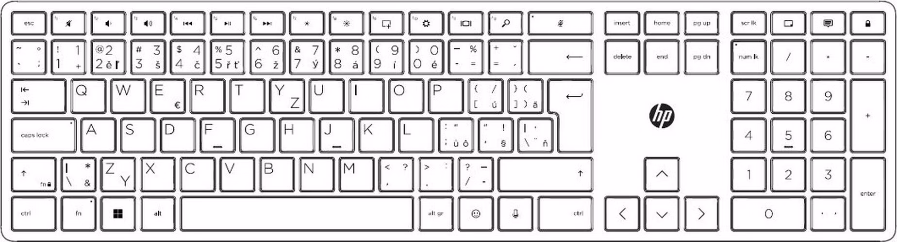 HP 485 Comfort/Drátová USB/CZ-SK layout/Černá