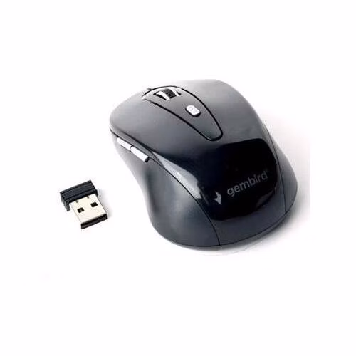 GEMBIRD Myš MUSW-6B-01, černá, bezdrátová, USB nano receiver