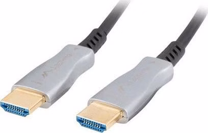 LANBERG Aktivní optický kabel High Speed with Ethernet 2.0, 4K@60Hz, M/M, délka 100m, černý, zlacené konektory