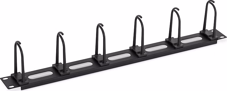 Triton 19" vyvazovací panel 1U, 5x háček velký zacvak. pro čtvrerc. otvor 9x9, oválné otvory
