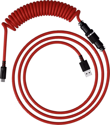 HyperX USB-C spirálový kabel červeno-černý