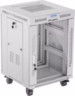 LANBERG Volně stojící skříň 19" 15U/600x600 LCD skleněné dveře šedá