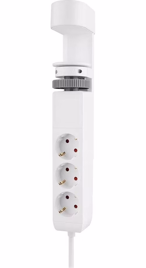 Neomounts DS22-840WH6 VOLT Desk Clamp socket with Quick-charge USB Ports, 3x type-F 230V, 1x USB-A 18W, 2x USB-C 20W