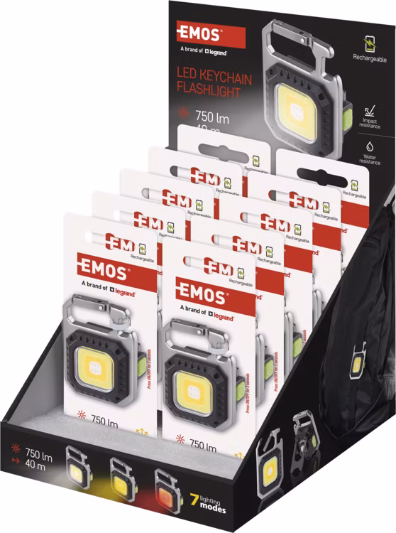 COB LED NABÍJACIA PRÍVEŠKOVÁ SVIETIDLÁ 750 LM