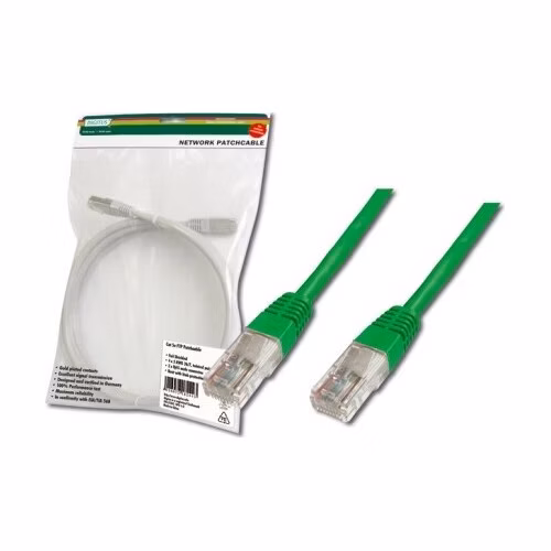 Digitus Patch Cable, UTP, CAT 5e, AWG 26/7, měď, zelený, 5m