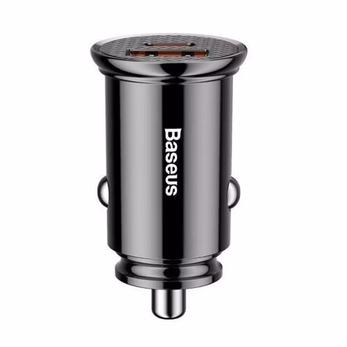 Baseus CCALL-YS01 Circular Nabíjačka do Autá USB+USB-C 30W Black