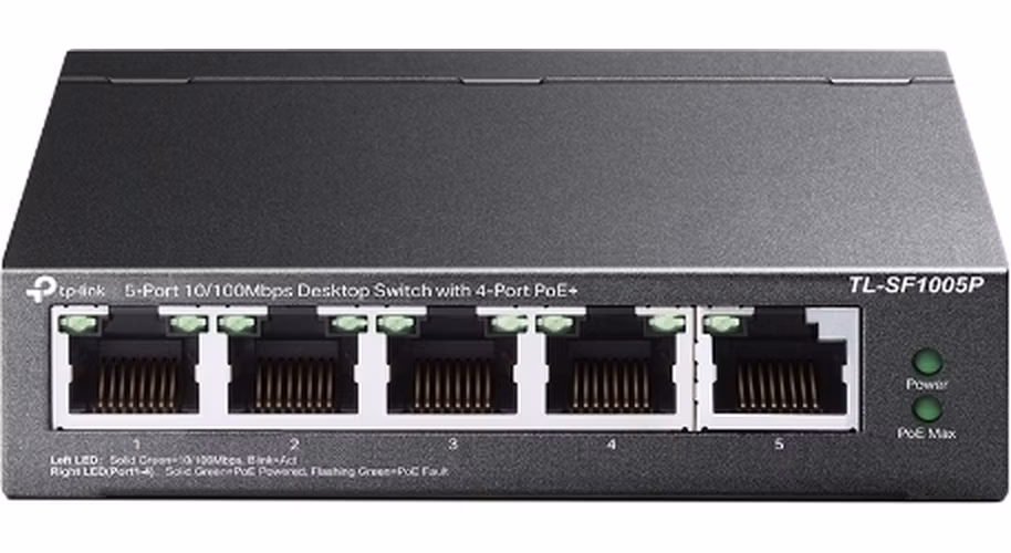 TP-Link TL-SF1005P 5x10/100 (4xPOE) 67W Desktop Steel CCTV Switch