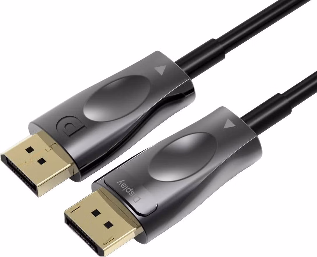 PREMIUMCORD Optický DisplayPort 1.4 pripojovací kábel M/M, pozlátený konektor. 15m