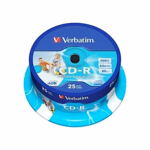 VERBATIM CD-R 80 52x PRINT. spindl 25pck/BAL