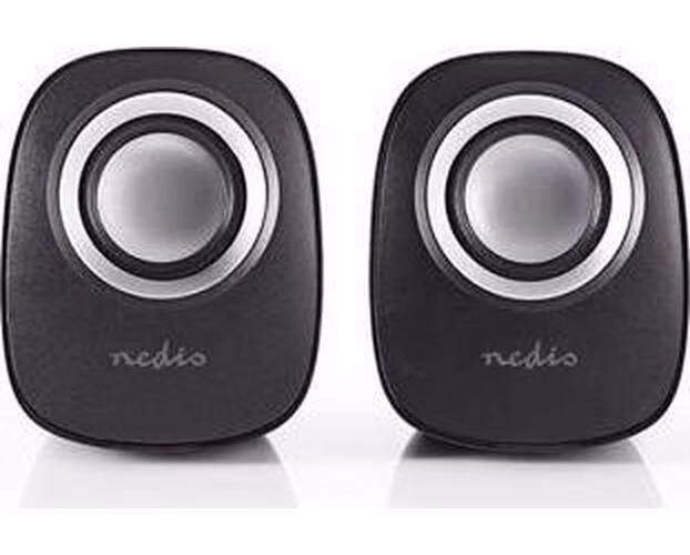 Nedis CSPR10020BK - PC reproduktor | 2 | 12 W | Jack 3,5 mm | Černá / Stříbrná