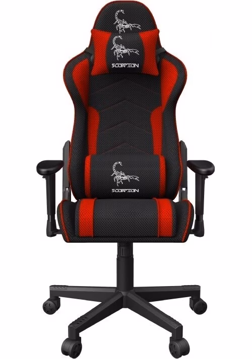 Gembird herná stolička Scorpion čierna/červená mesh