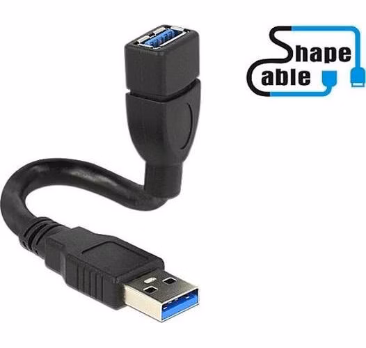 Delock kabel USB 3.0 A samec > USB 3.0 A samice ShapeCable 0.15 m