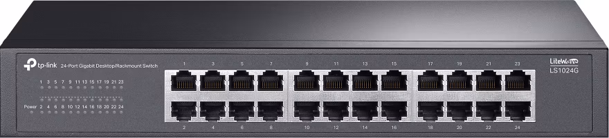 LiteWave 24-Port Gigabit Switch PORT: 24× Gigabit RJ45 Ports SPEC: 1U 13-inch Rack-mountable Steel Case FEATURE: Plug an