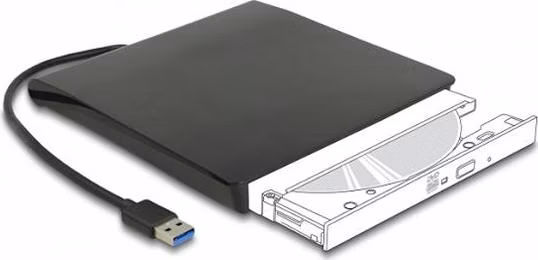 Delock Externí pouzdro pro 5.25” Slim disky SATA 12,7 mm na SuperSpeed USB 5 Gbps Typ-A samec