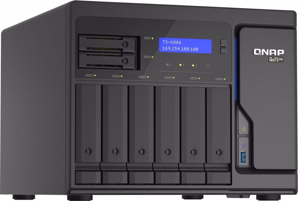 QNAP TS-h886-D1622-16G   Xeon D-1622/2,6-3,2GHz/16GBRAM/6x3,5SATA/2x2,5SATA/2xM.2/4x2,5GbE/3xUSB3.2/2xPCIe