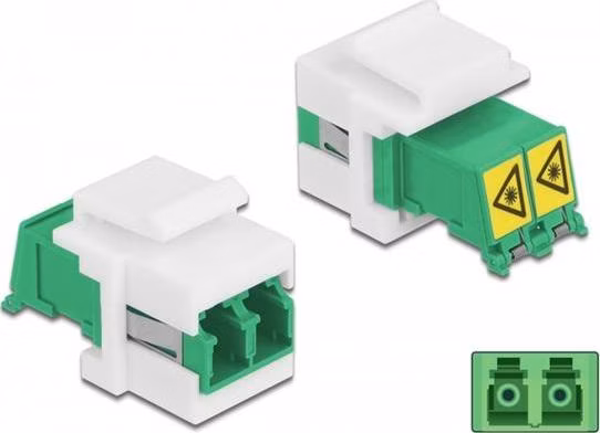 Delock Keystone modul LC Duplex samice na LC Duplex samice s klapkou na ochranu proti laseru