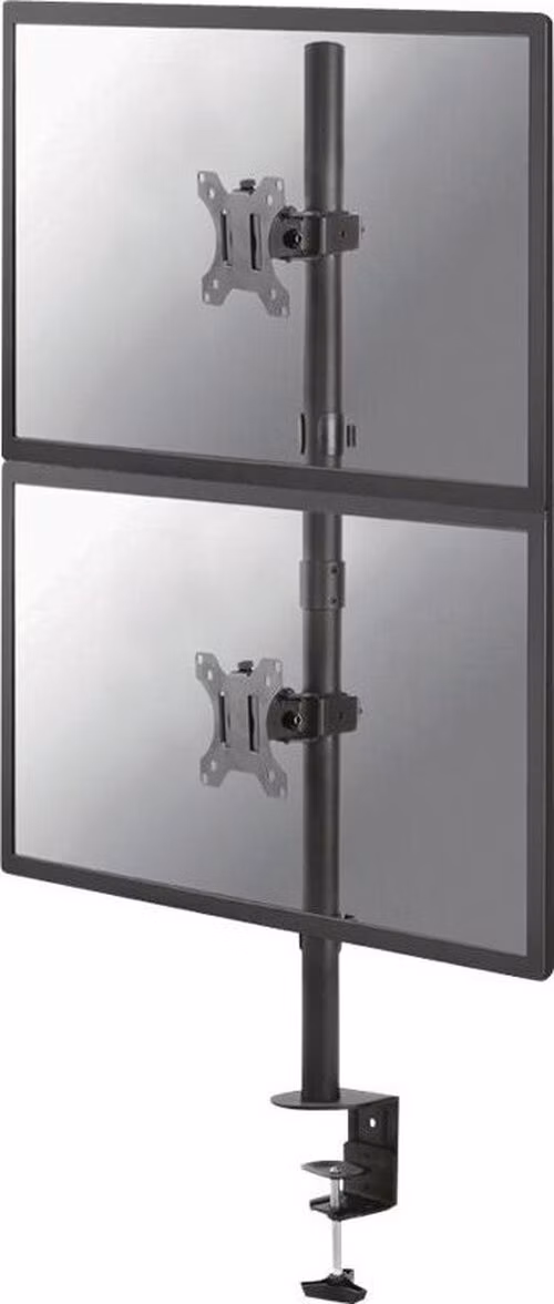 Neomounts FPMA-D550DVBLACK/Držák displeje/na stůl/10-32"/svorka/VESA 100X100/nosn. 2x6kg/2 displeje vert/černý