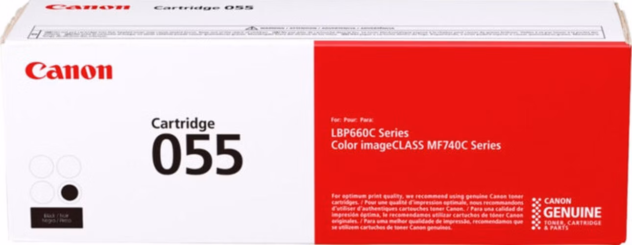 Canon originální toner CRG-055Bk (černý, 2300str.) pro Canon MF742Cdw, MF744Cdw, MF746Cx, LBP663Cdw, LBP664Cx
