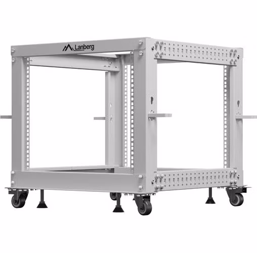 LANBERG OTEVŘENÝ RACK 19" 9U 600X600-1100 NASTAVITELNÝ ŠEDÝ