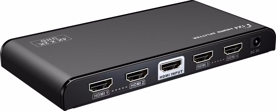 PremiumCord HDMI 2.0 splitter 1-4 porty, 4K x 2K/60Hz, FULL HD, 3D, černý
