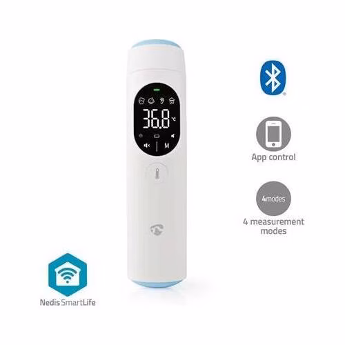 Nedis BTHTIR10WT - SmartLife Infračervený Teploměr| LED Displej | Čelo / Ucho | Bílá