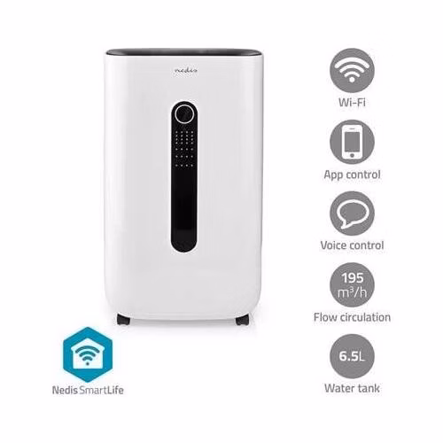 Nedis DEHU20WTW - Odvlhčovač SmartLife| 20 L | Odvlhčování / Průběžné / Sušení prádla / Ventilace |195 m?/h
