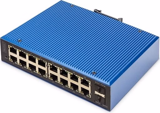 Digitus Průmyslový 16+2portový řízený gigabitový ethernetový přepínač L2