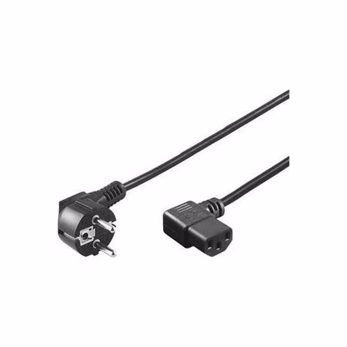 PremiumCord Kabel síťový 230V k počítači 3m, IEC konektor do úhlu 90°