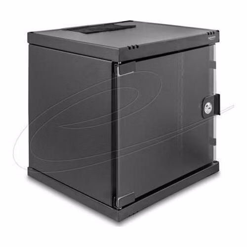 Delock 10” Síťová skříň 6U se skleněnými dveřmi k montáži na stojan nebo na stěnu, 240 mm hloubka, nosnost 30 kg,